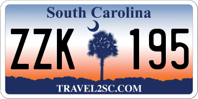 SC license plate ZZK195