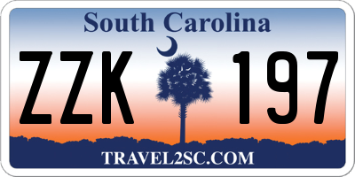 SC license plate ZZK197