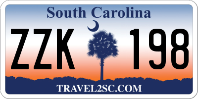 SC license plate ZZK198