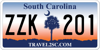 SC license plate ZZK201