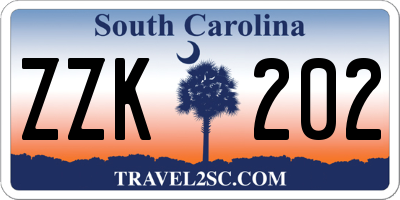SC license plate ZZK202