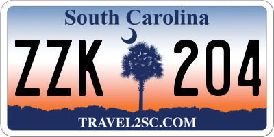SC license plate ZZK204