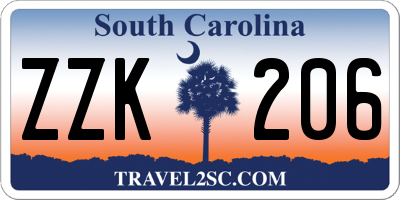SC license plate ZZK206