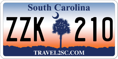 SC license plate ZZK210