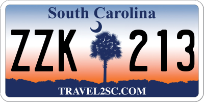 SC license plate ZZK213