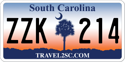 SC license plate ZZK214