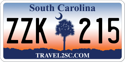 SC license plate ZZK215