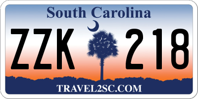 SC license plate ZZK218