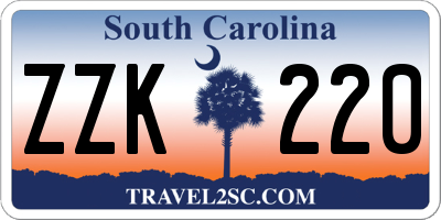 SC license plate ZZK220