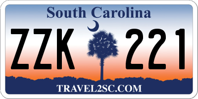 SC license plate ZZK221