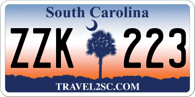 SC license plate ZZK223
