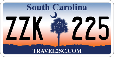 SC license plate ZZK225