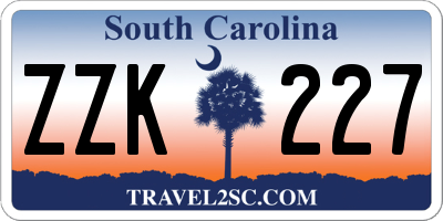 SC license plate ZZK227