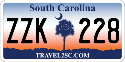 SC license plate ZZK228