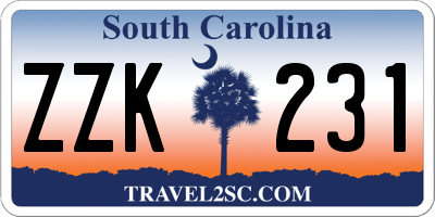 SC license plate ZZK231