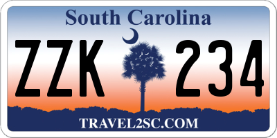 SC license plate ZZK234