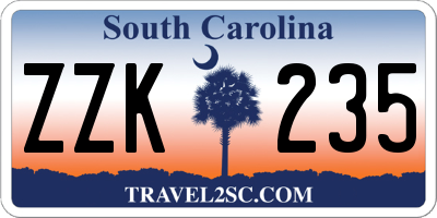 SC license plate ZZK235