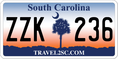 SC license plate ZZK236