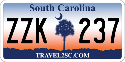 SC license plate ZZK237