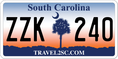SC license plate ZZK240
