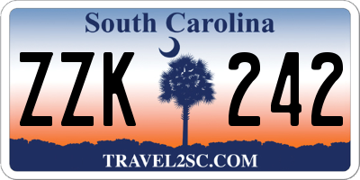 SC license plate ZZK242