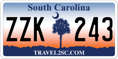 SC license plate ZZK243