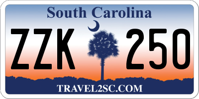 SC license plate ZZK250