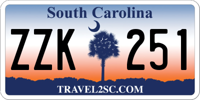 SC license plate ZZK251