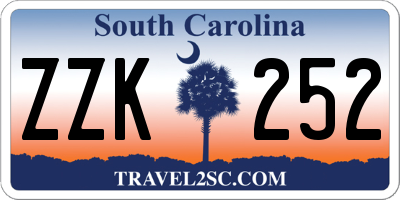 SC license plate ZZK252