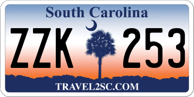SC license plate ZZK253