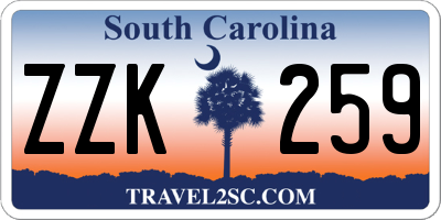 SC license plate ZZK259