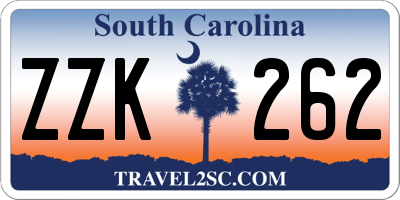 SC license plate ZZK262
