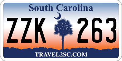 SC license plate ZZK263