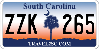 SC license plate ZZK265