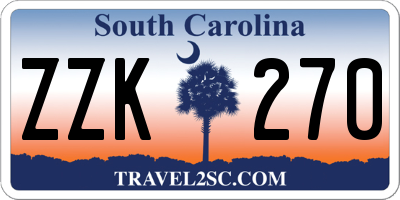 SC license plate ZZK270