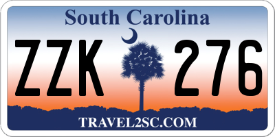 SC license plate ZZK276