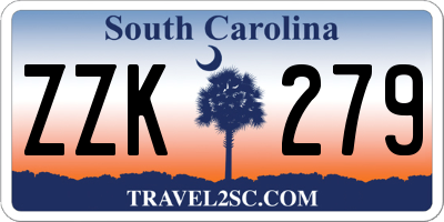 SC license plate ZZK279