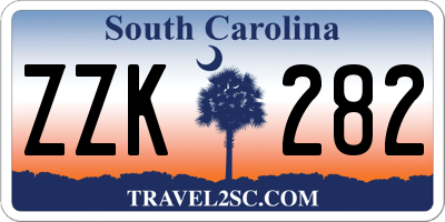 SC license plate ZZK282