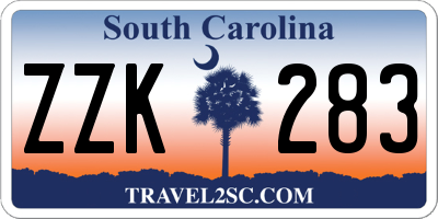 SC license plate ZZK283