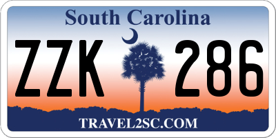 SC license plate ZZK286