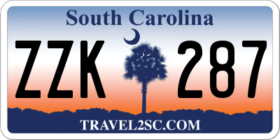 SC license plate ZZK287