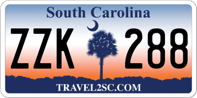 SC license plate ZZK288