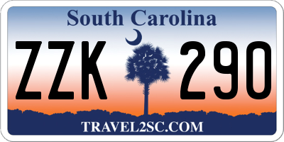 SC license plate ZZK290