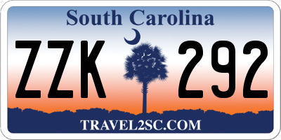 SC license plate ZZK292