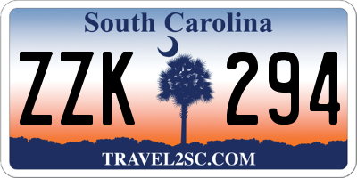 SC license plate ZZK294