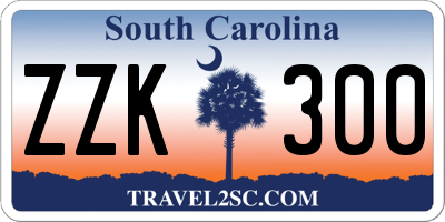 SC license plate ZZK300