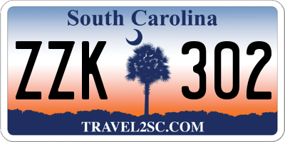 SC license plate ZZK302