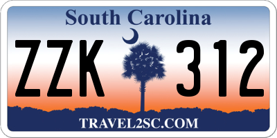 SC license plate ZZK312