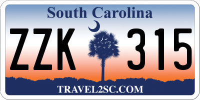 SC license plate ZZK315