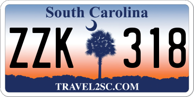 SC license plate ZZK318